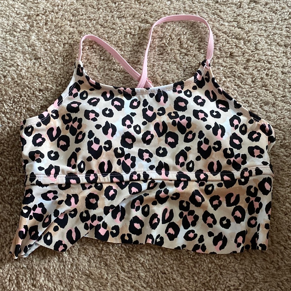 Leopard print bathing suit top